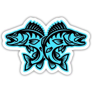 Pike Fish - Sticker size S (10 x 10 cm) - white matte - Front