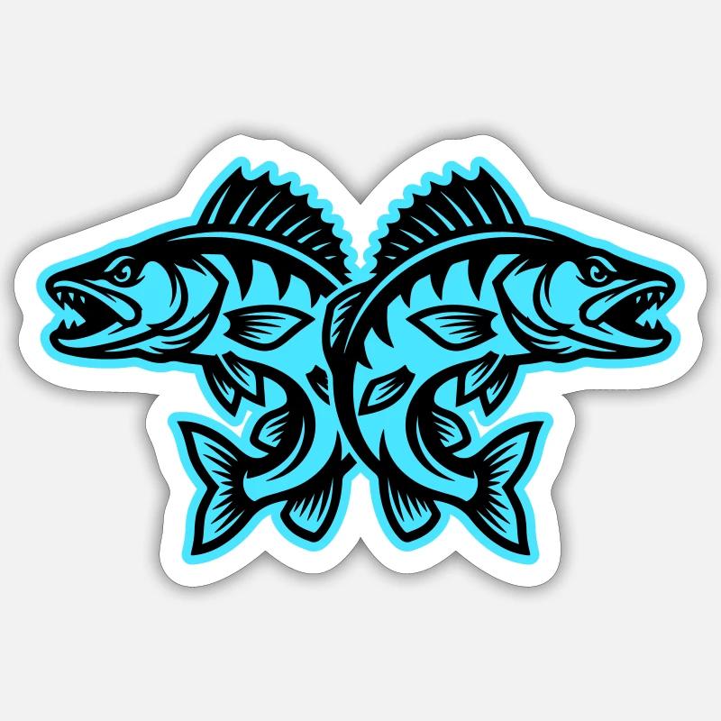 Pike Fish Sticker size S (10 x 10 cm)