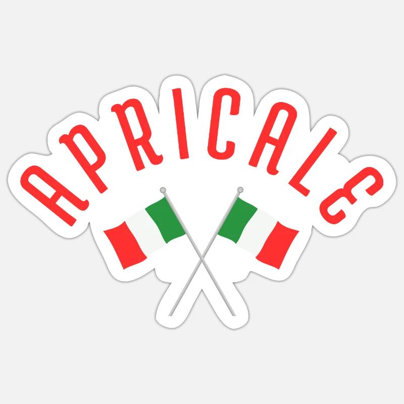 Apricale Crossed Italian Flags - Sticker size S (10 x 10 cm) - white matte