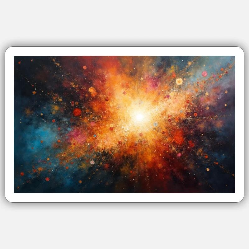 Kosmische Burst-Nebel-Explosion - Sticker Größe S (10 x 10 cm) - Mattweiß