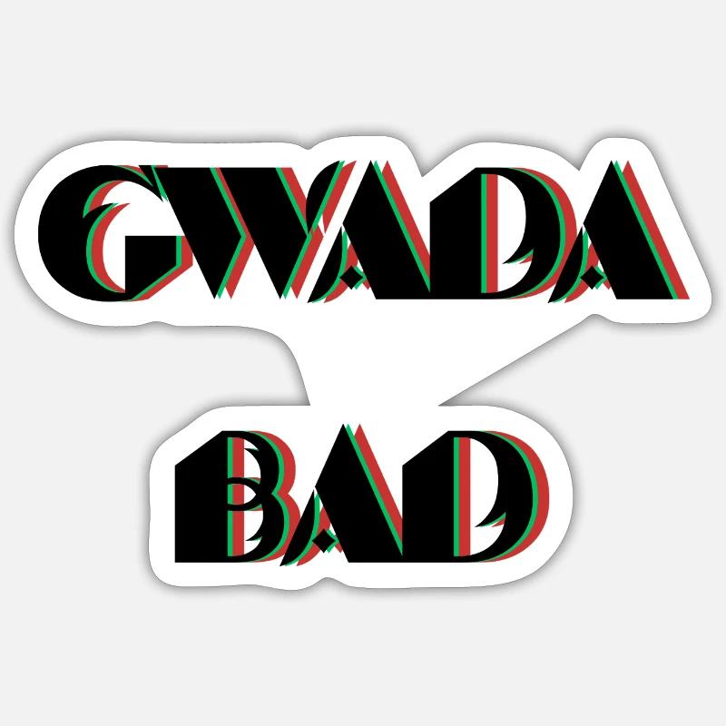 gwada_bad - Sticker taille S (10 x 10 cm) - blanc mat