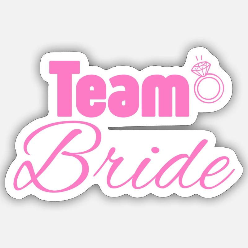 Team Bride: Pink Ring Logo - Sticker size S (10 x 10 cm) - white matte