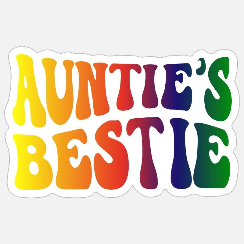 Auntie's Bestie, Nichte, Neffe Geschenkidee  - Sticker Größe S (10 x 10 cm) - Mattweiß