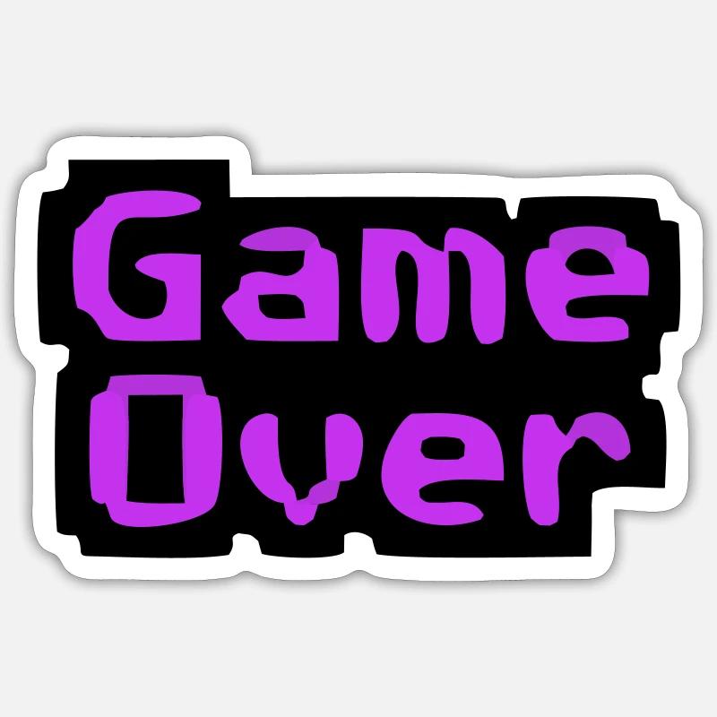 Game Over Pixel Retro - Sticker size S (10 x 10 cm) - white matte