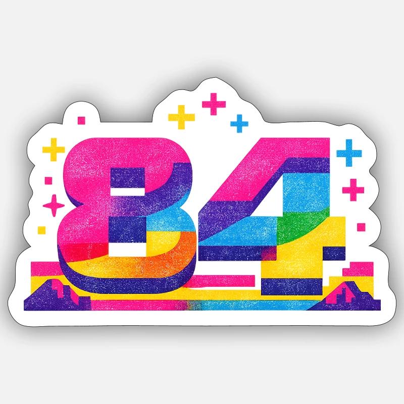 numero_84 - Sticker Größe S (10 x 10 cm) - Mattweiß