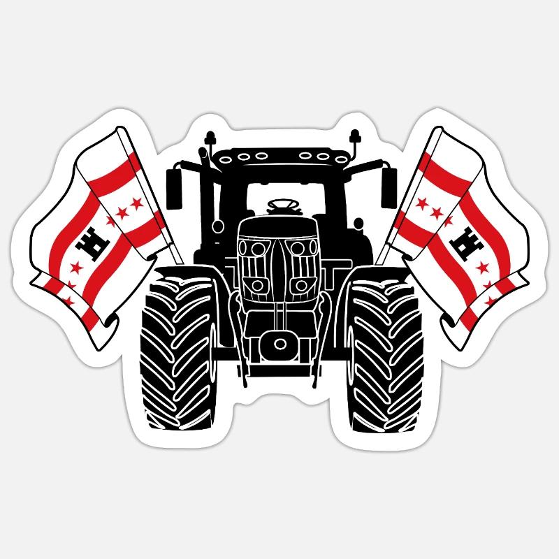 Drenthe_Tractor_Pride - Sticker taille S (10 x 10 cm) - blanc mat