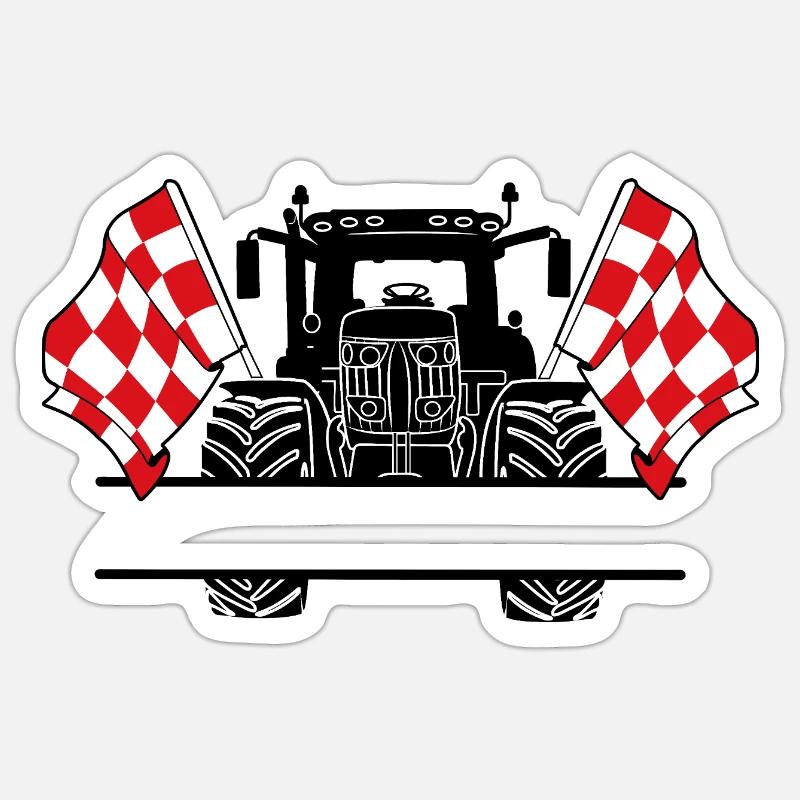 Brabant_Tractor_Custom_Edition - Sticker Größe S (10 x 10 cm) - Mattweiß