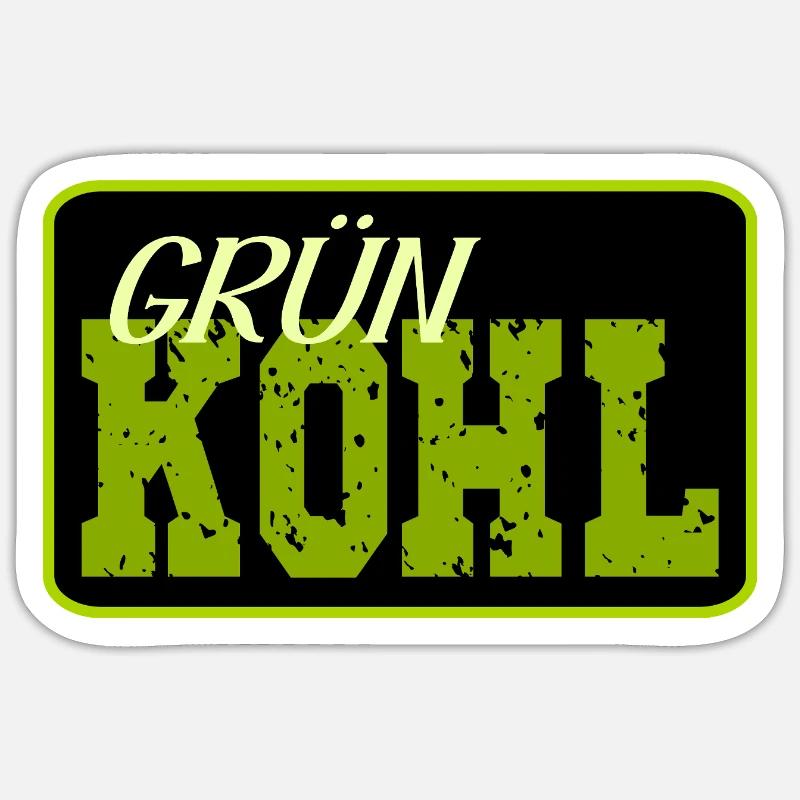 Chou kale - Sticker taille S (10 x 10 cm) - blanc mat