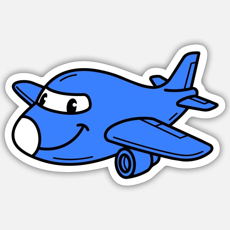 Airplane Kids - Sticker Größe S (10 x 10 cm) - Mattweiß
