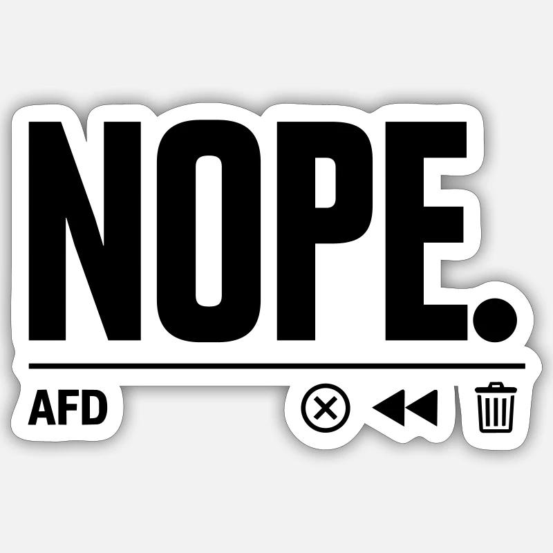 NOPE AfD - Sticker Größe S (10 x 10 cm) - Mattweiß