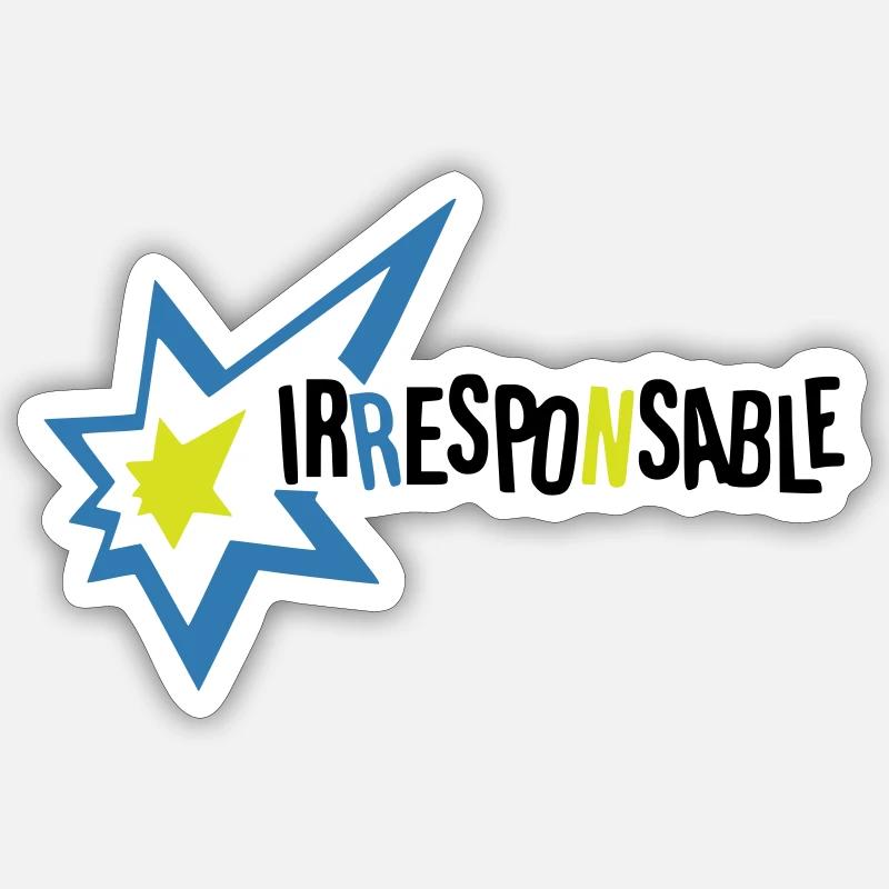 Irresponsable - Sticker taille S (10 x 10 cm) - blanc mat