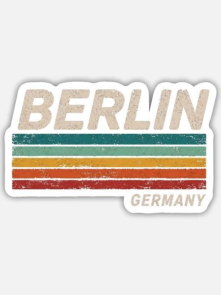 Berlin - Deutschland - Germany - Sticker Größe S (10 x 10 cm) - Mattweiß