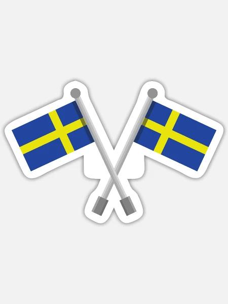 Schwedische Flagge - Sticker Größe S (10 x 10 cm) - Mattweiß
