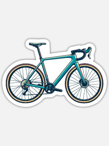 Rennrad Retro - Sticker Größe S (10 x 10 cm) - Mattweiß