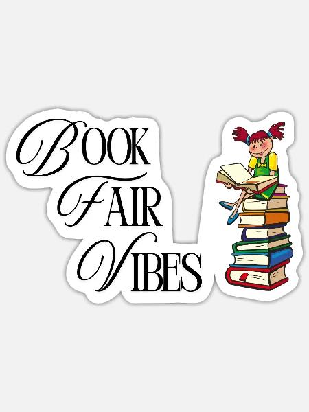 Nur Buchmesse-Vibes - Sticker Größe S (10 x 10 cm) - Mattweiß