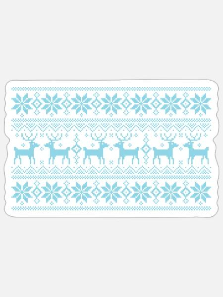 Frohe Weihnachten Muster 1 - Sticker Größe S (10 x 10 cm) - Mattweiß