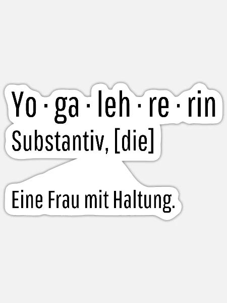 Yogalehrerin Substantiv Definition Yoga Geschenk - Sticker Größe S (10 x 10 cm) - Mattweiß