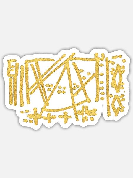 Wikinger Muster Abstrakt - Sticker Größe S (10 x 10 cm) - Mattweiß