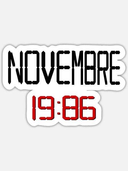 Geburtstag, November 1986 Französisch - Sticker Größe S (10 x 10 cm) - Mattweiß
