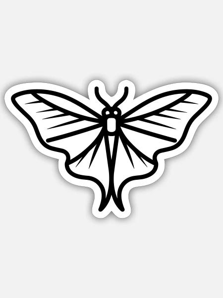 Moon Butterfly - Sticker Größe S (10 x 10 cm) - Mattweiß