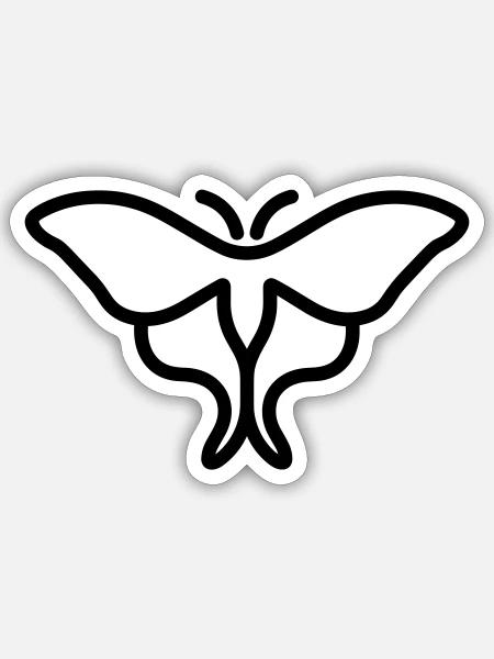 Moon Butterfly - Sticker Größe S (10 x 10 cm) - Mattweiß