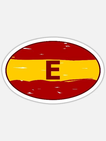 E Retro Emblem Spanien - Sticker Größe S (10 x 10 cm) - Mattweiß