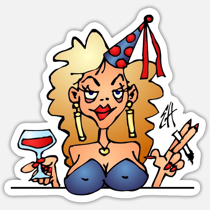 anniversaire - Sticker taille S (10 x 10 cm) - blanc mat
