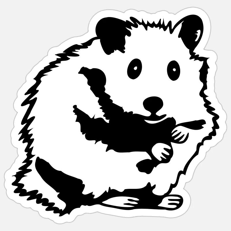 sitting Hamster Sticker size S (10 x 10 cm)