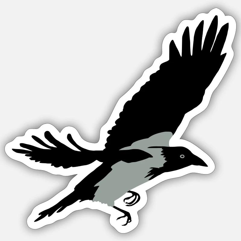 Krähe Sticker Größe S (10 x 10 cm)