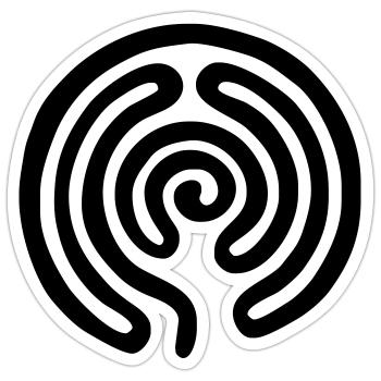 Labyrinth / maze - Sticker Größe S (10 x 10 cm) - Mattweiß - Vorne