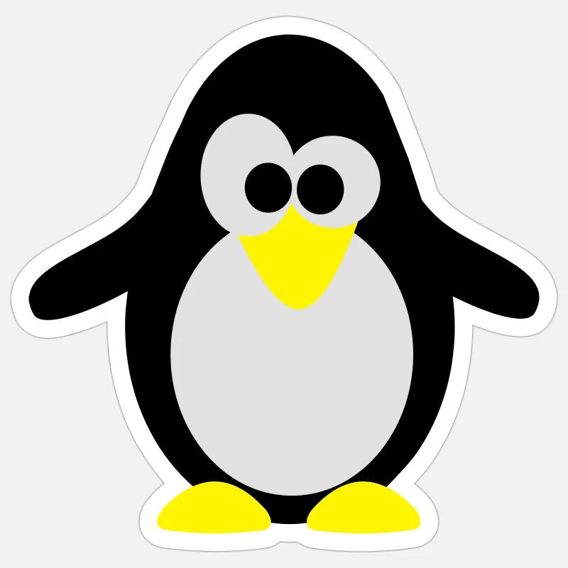 Pinguin - Sticker Größe S (10 x 10 cm) - Mattweiß