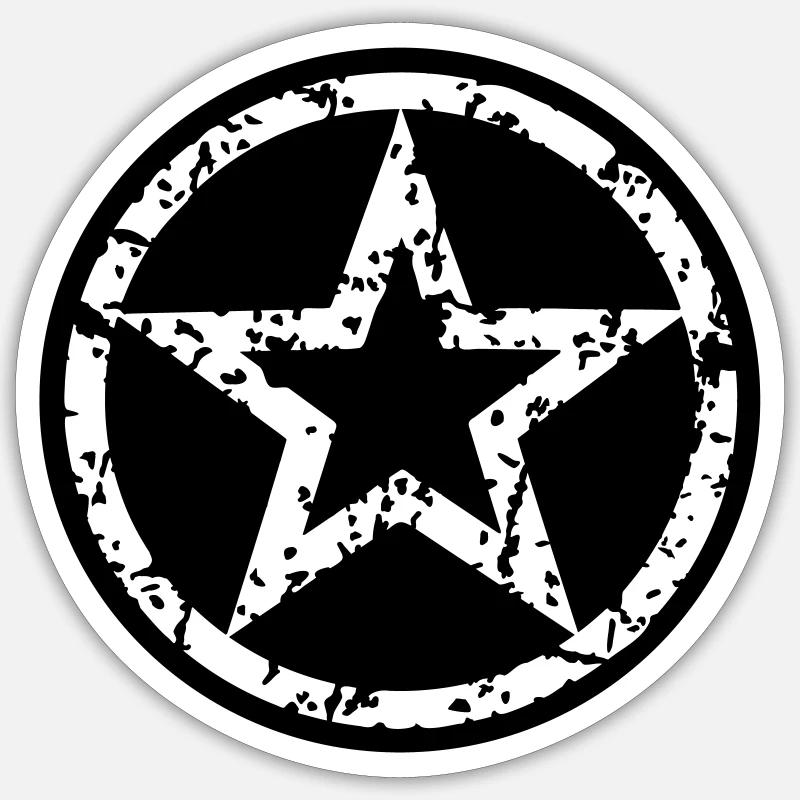 Vintage Star Ring Negativ Sticker Größe S (10 x 10 cm)