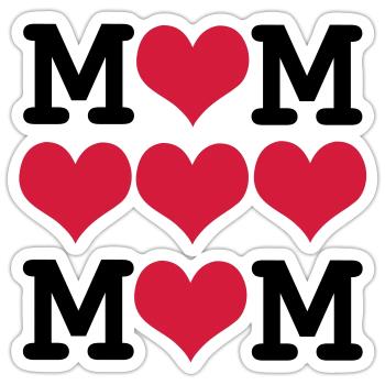 Ich liebe mom - muttertag - Sticker Größe S (10 x 10 cm) - Mattweiß - Vorne