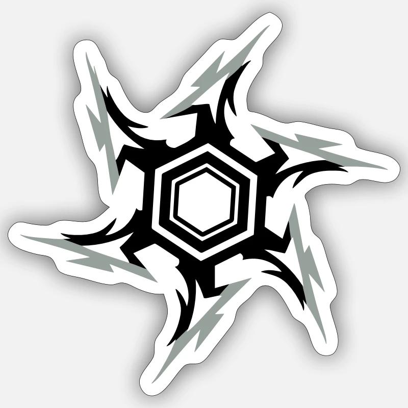 Ninja Wurfstern - Sticker Größe S (10 x 10 cm) - Mattweiß