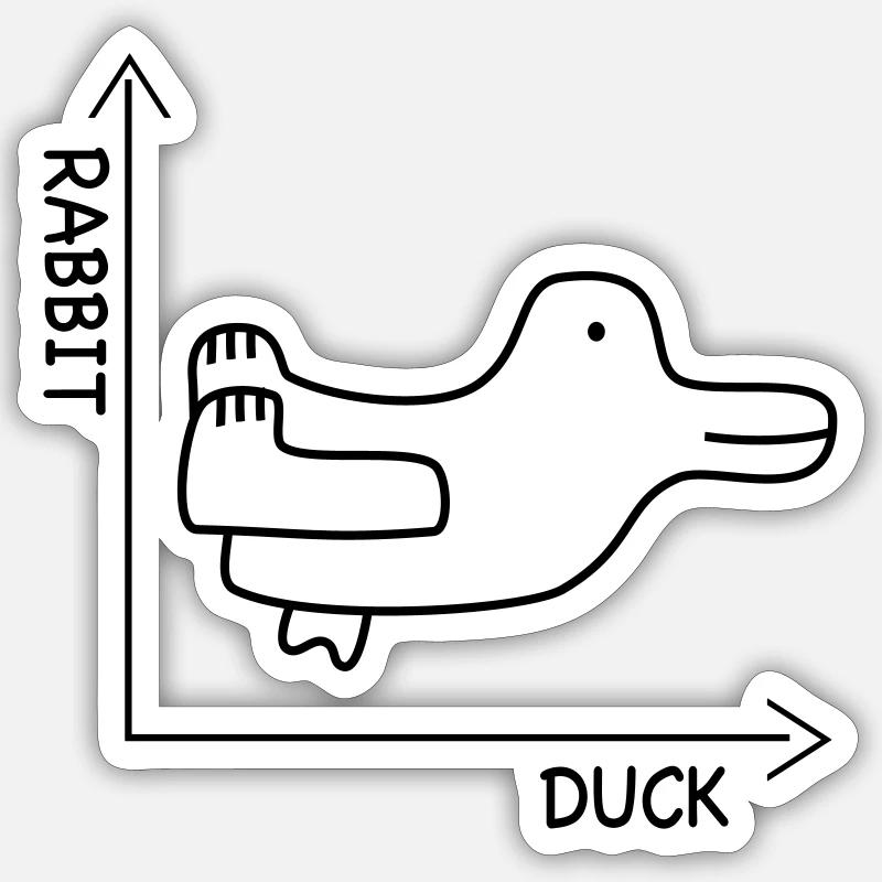 duckrabbit - Sticker taille S (10 x 10 cm) - blanc mat