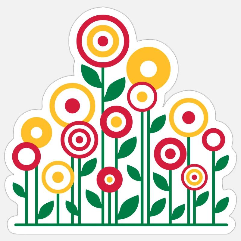 Pré de fleur Sticker taille S (10 x 10 cm)