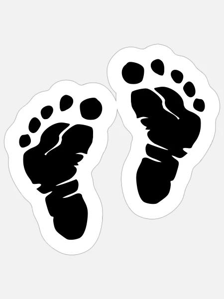 Babyfüße - Sticker Größe S (10 x 10 cm) - Mattweiß