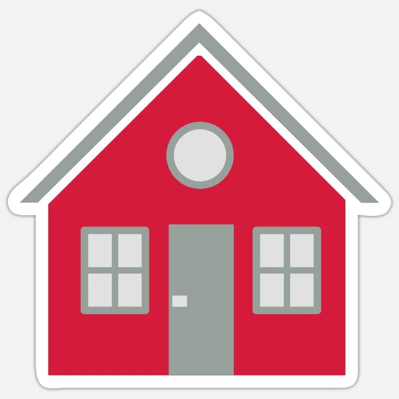 maison - Sticker taille S (10 x 10 cm) - blanc mat