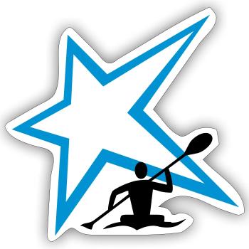 Canoe Stern - Sticker size S (10 x 10 cm) - white matte - Front
