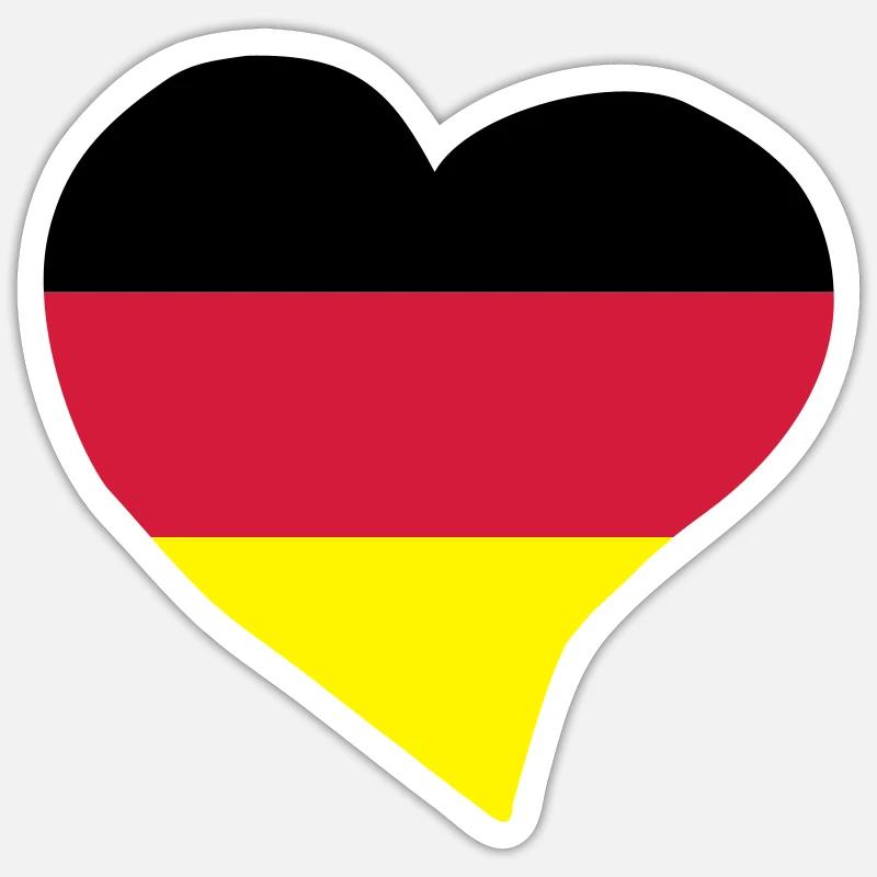 Deutsch Herz - Sticker Größe S (10 x 10 cm) - Mattweiß