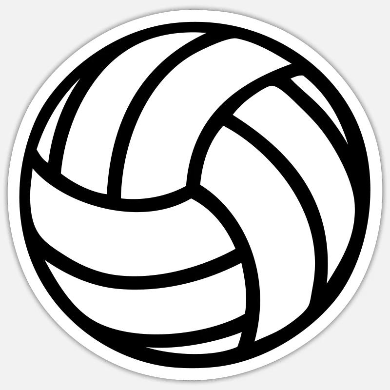 Volley-ball 01 - Sticker taille S (10 x 10 cm) - blanc mat