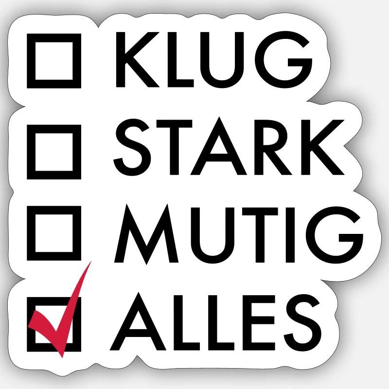mutig - Sticker Größe S (10 x 10 cm) - Mattweiß