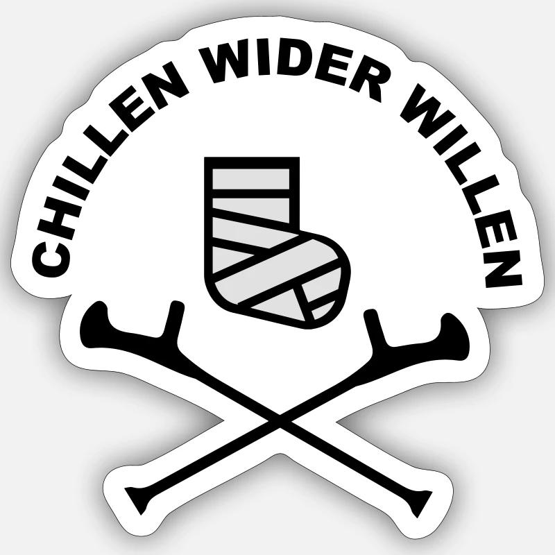 Gipsbein - Sticker size S (10 x 10 cm) - white matte