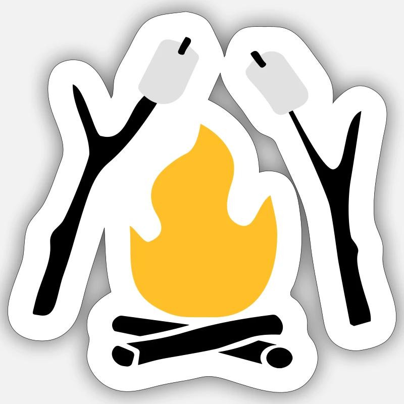 Lagerfeuer - Sticker taille S (10 x 10 cm) - blanc mat