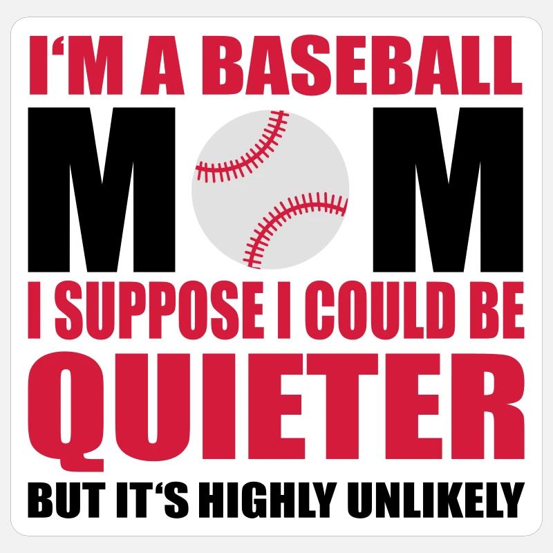 Baseball mom - Sticker Größe S (10 x 10 cm) - Mattweiß