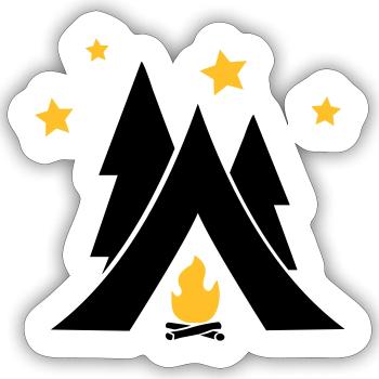 Zelt - Sticker Größe S (10 x 10 cm) - Mattweiß - Vorne