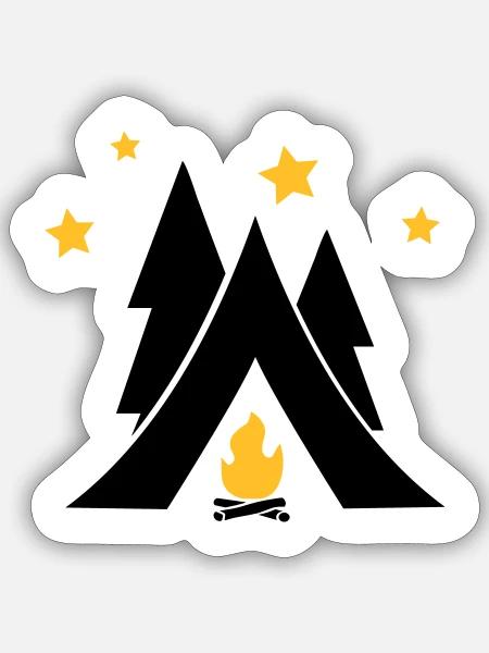 Zelt - Sticker Größe S (10 x 10 cm) - Mattweiß