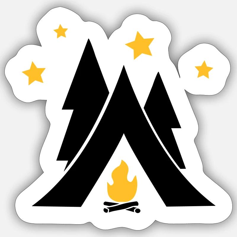 Zelt - Sticker size S (10 x 10 cm) - white matte