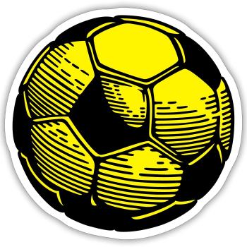 Ballon de foot - Sticker taille S (10 x 10 cm) - blanc mat - Devant