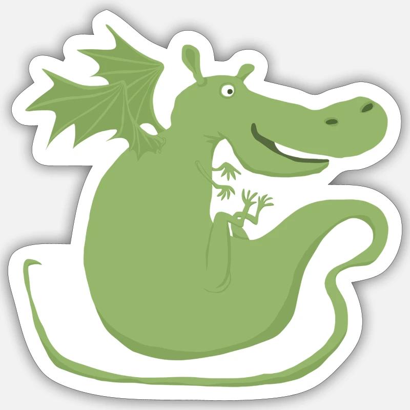 Drache - Sticker Größe S (10 x 10 cm) - Mattweiß